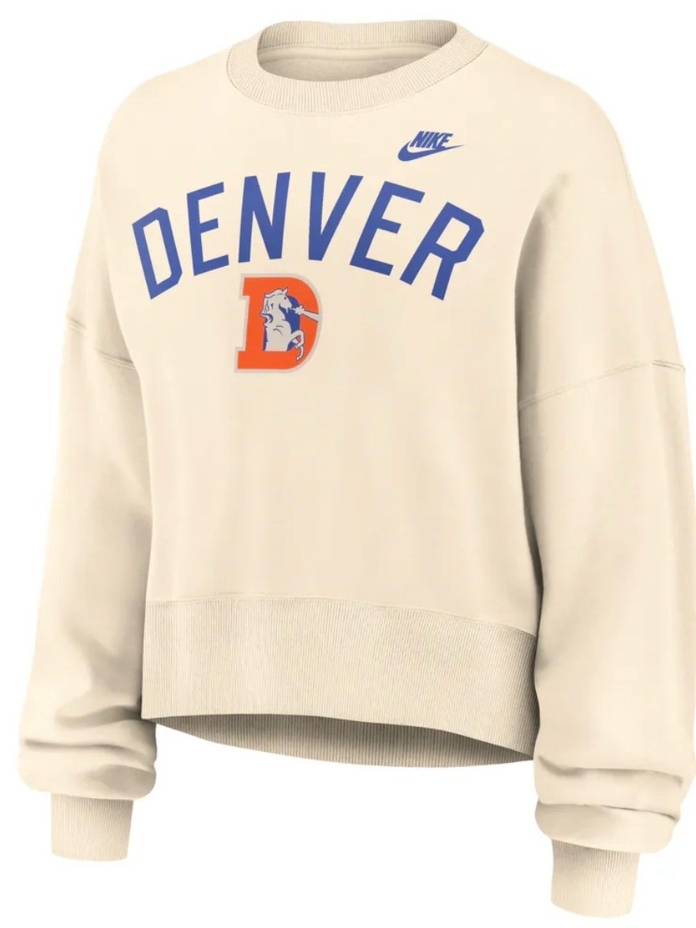 Nike Denver Broncos Oversized High Hip Legacy Arch Phoenix Fleece Sweatshirt